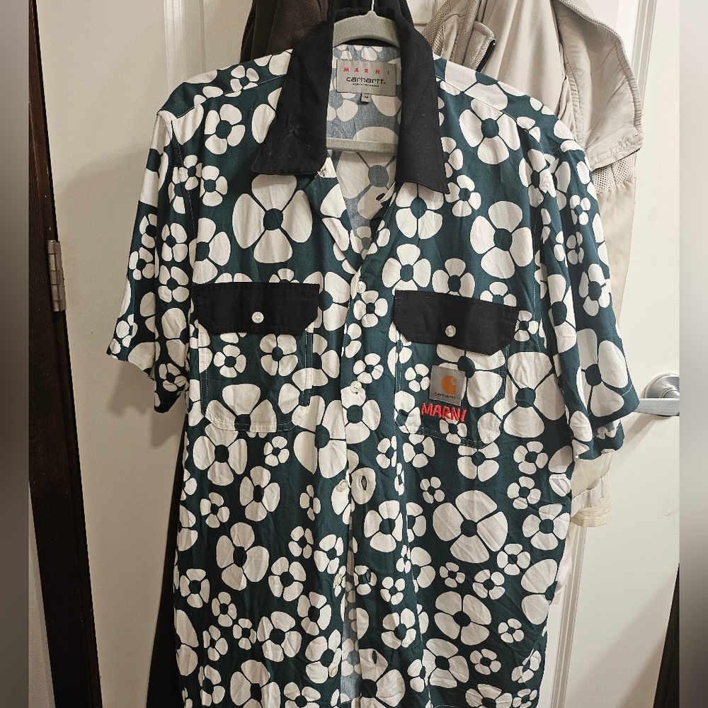 Marni Carhartt Men's Clover Flotlrall Print Shirt